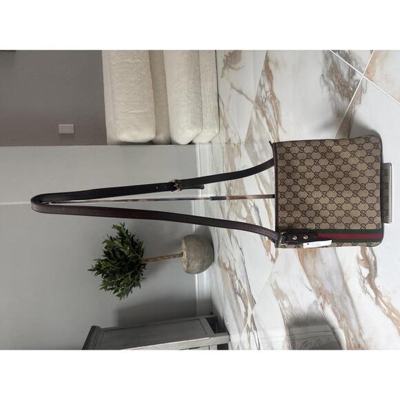 Gucci Monogram Canvas Crossbody Bag with Adjustable Leather Strap - Picture 1 of 13